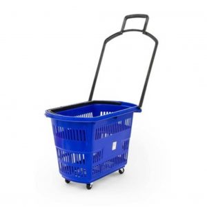 Cesto Plástico com Rodas e Alça